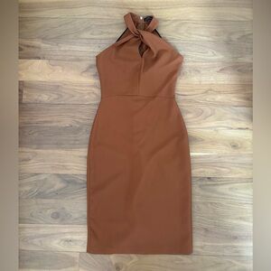 Zara halter neck camel dress, size Small